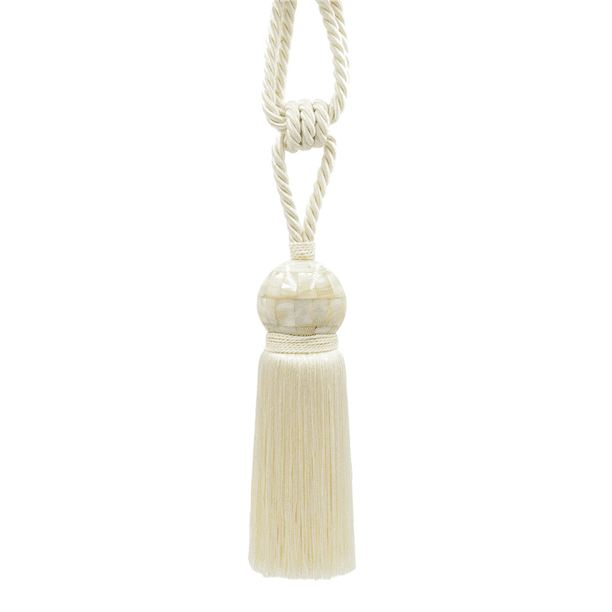 embrace 28 Spread Stunning Ivory Mother of Pearl Tassel Tieback With 8 12 Tassel Decorative Rope Holdback to Enh